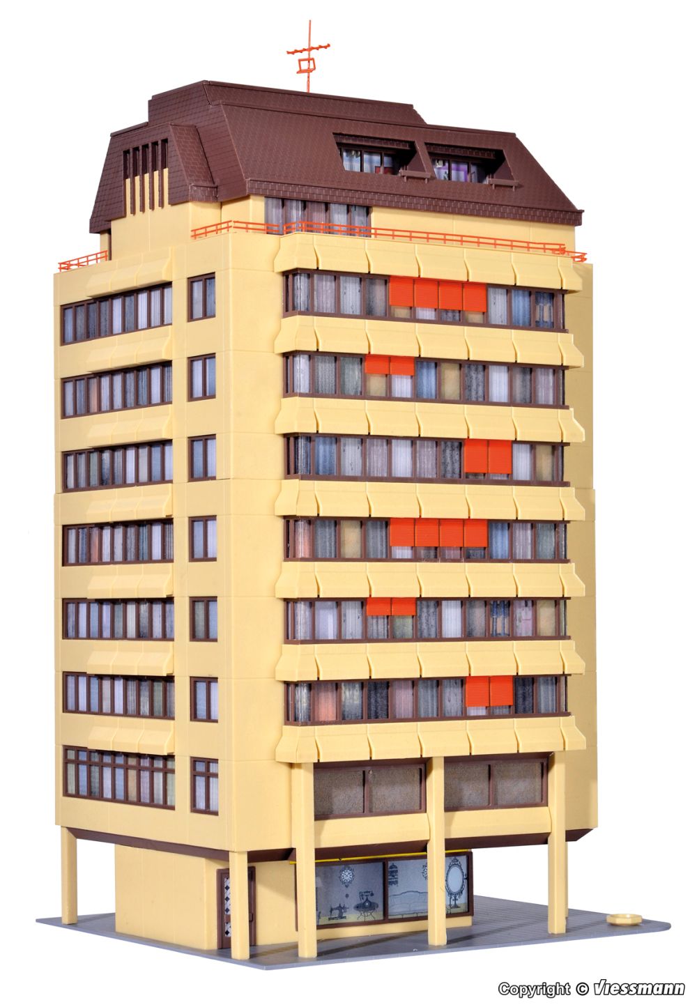 H0-Hochhaus mit LED-Beleuchtung