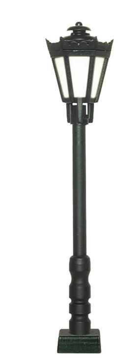 H0-Parklaterne schwarz, LED warmweiß
