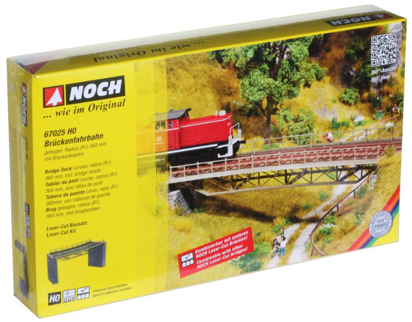 H0-Brückenfahrbahn gebogen, R1 360 mm
