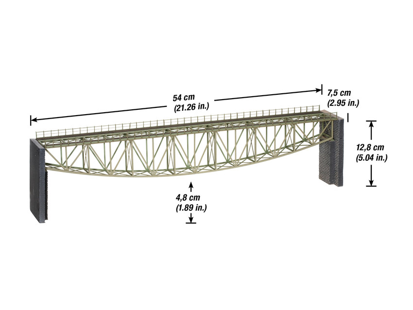 H0-Fischbauchbrücke,  540 mm lang