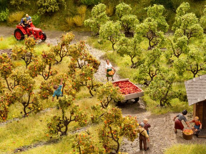 H0/TT-Plantagenbäume mit Äpfeln,12 Stk