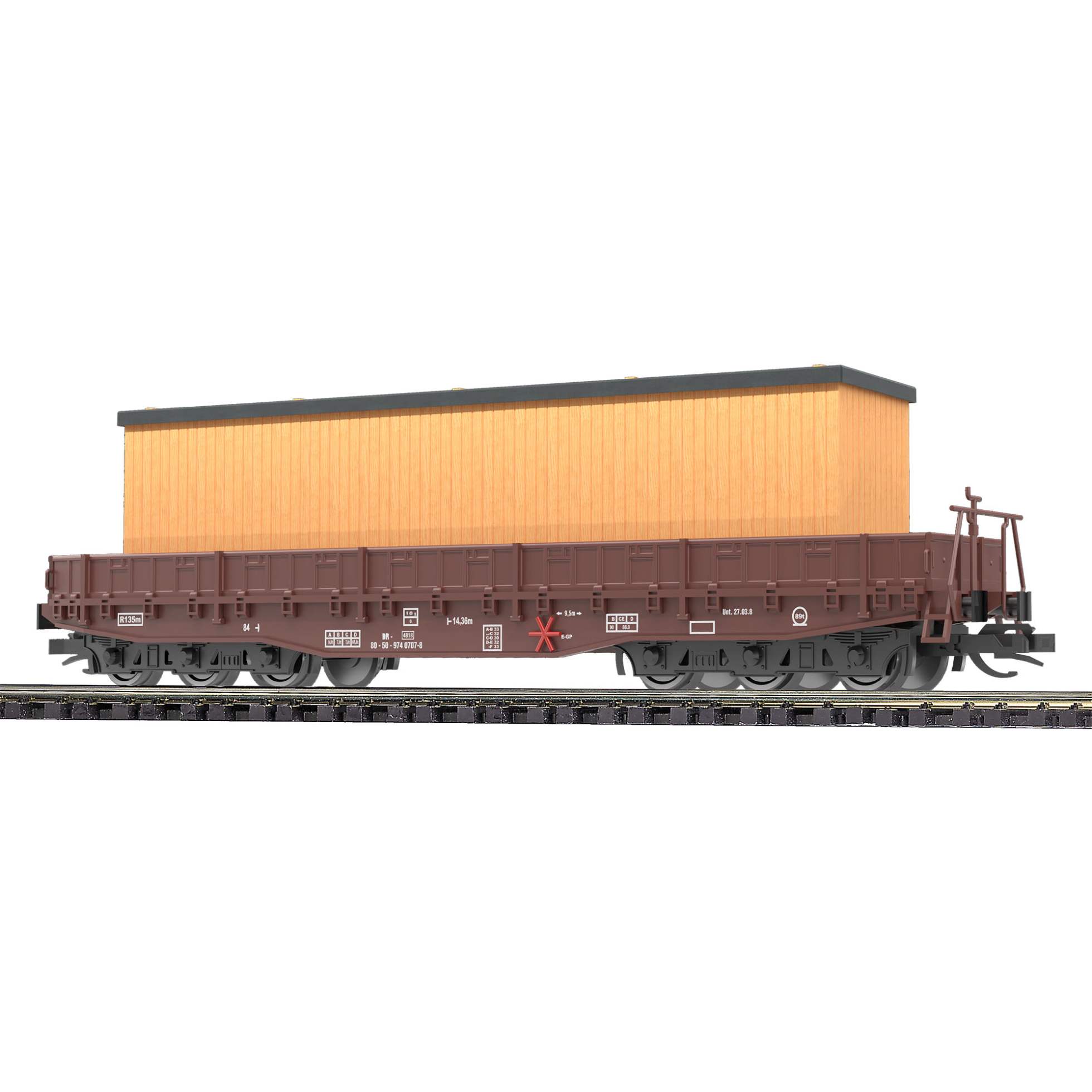 Flachwagen Samm 4818 mit Kiste