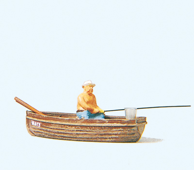 H0-Angler im Boot