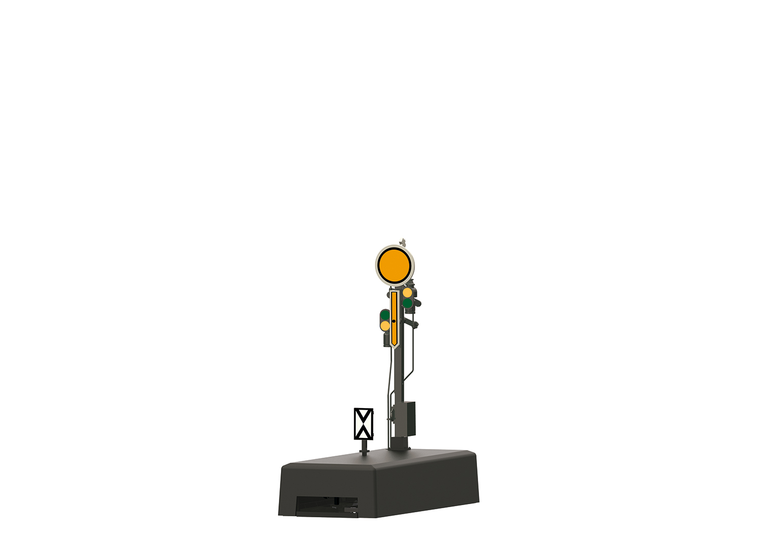 Form-Vorsignal, grauem Mast, Vr0/Vr1/Vr2
