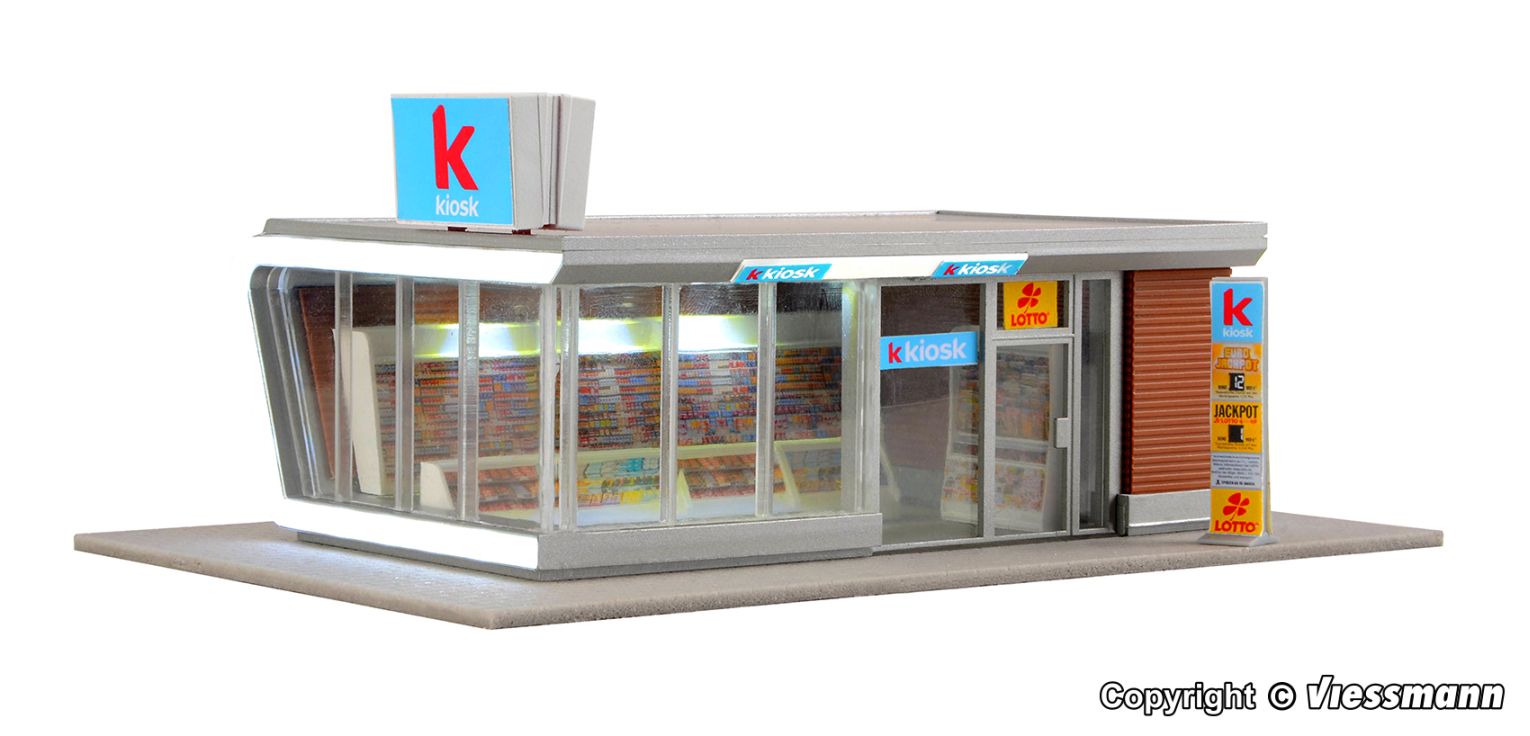 H0-Kiosk mit LED-Beleuchtung
