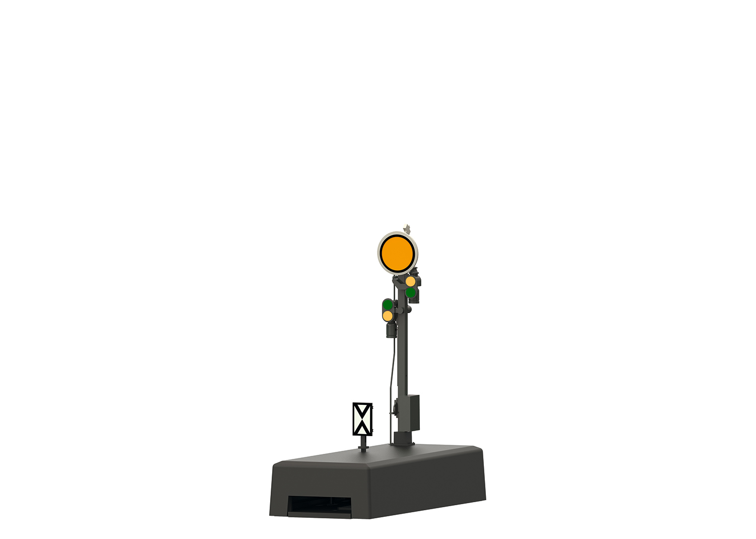 Form-Vorsignal, grauen Mast, Vr 0 / Vr 1