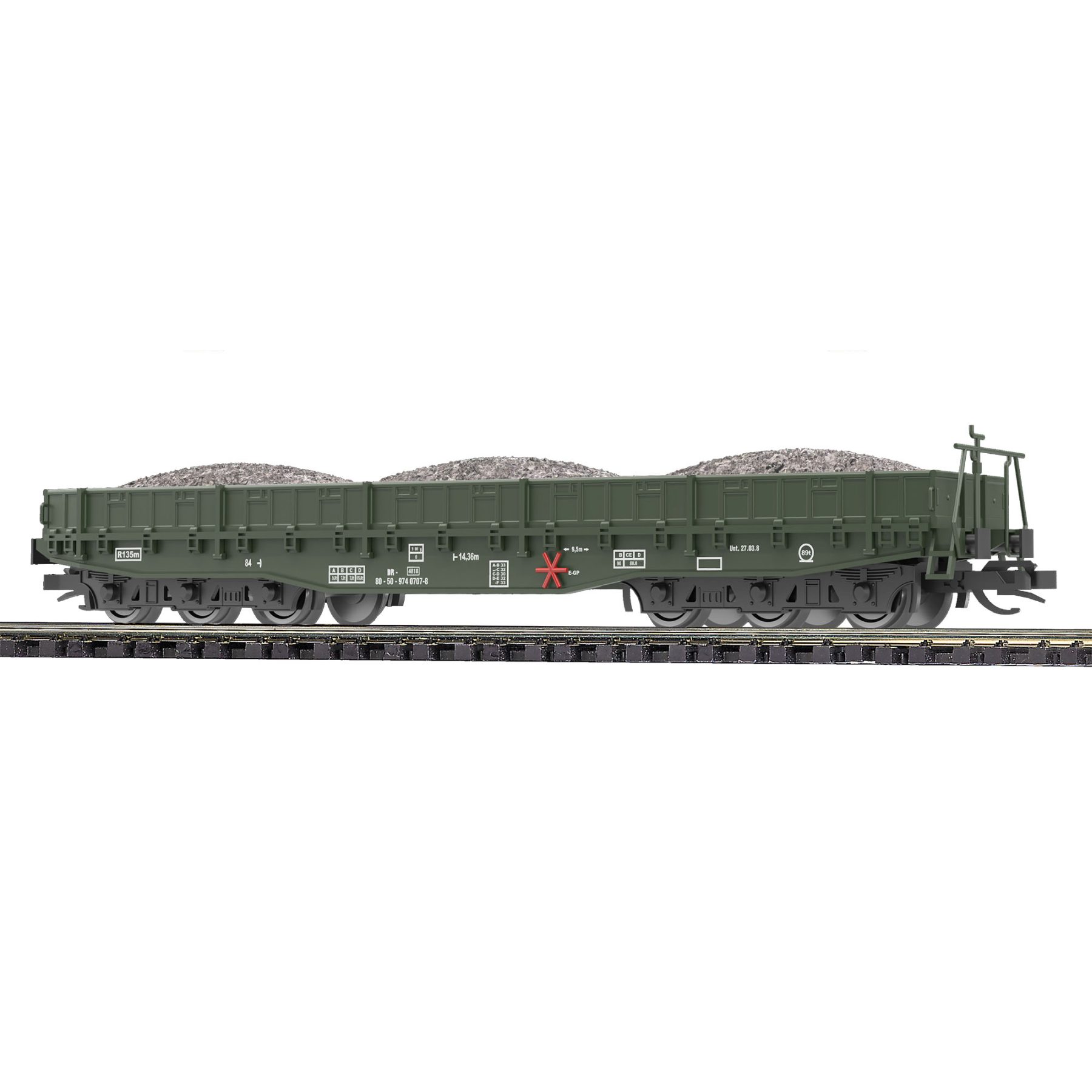 Flachwagen Samm 4818 mit Schotter