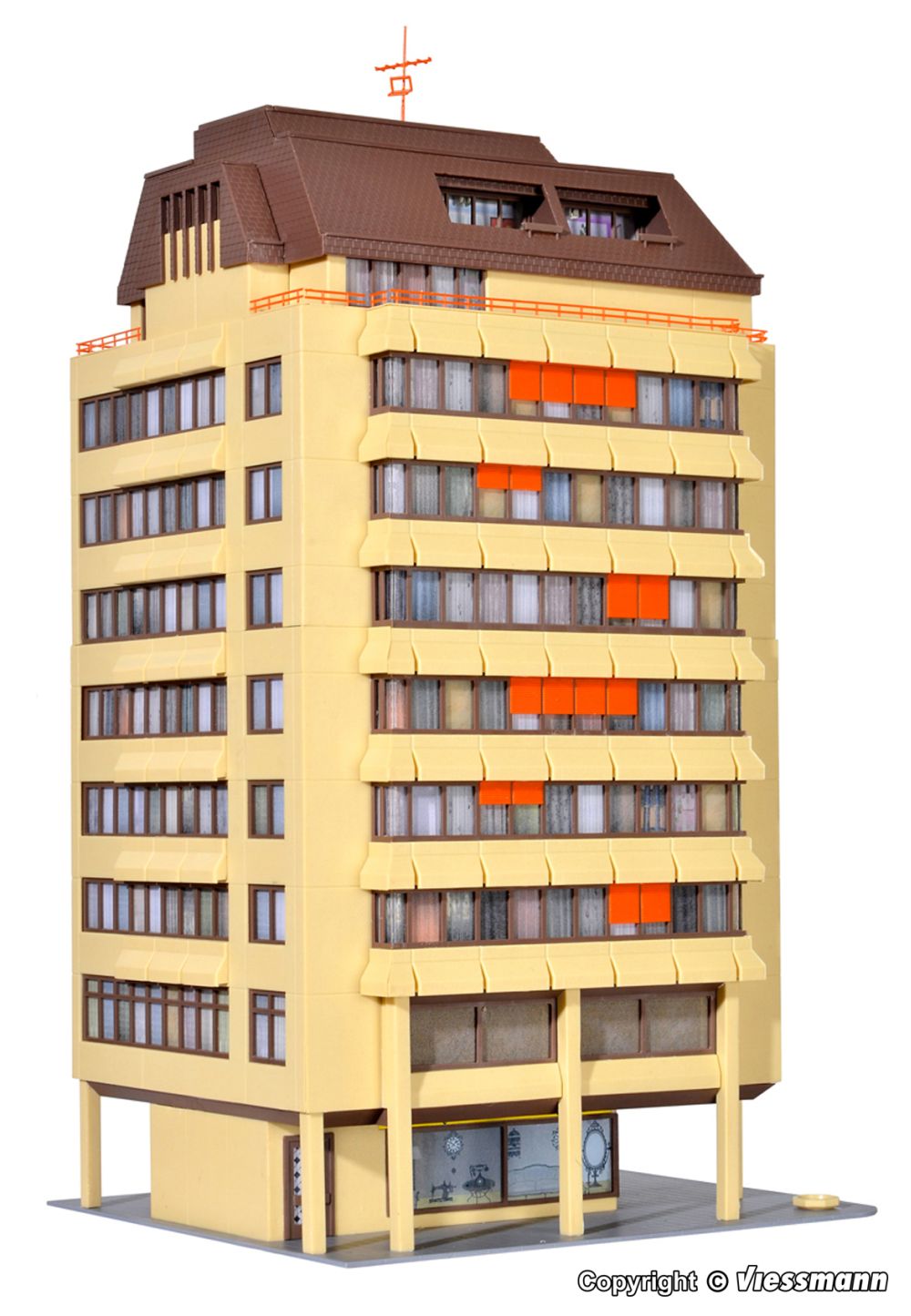 H0-Hochhaus mit LED-Beleuchtung