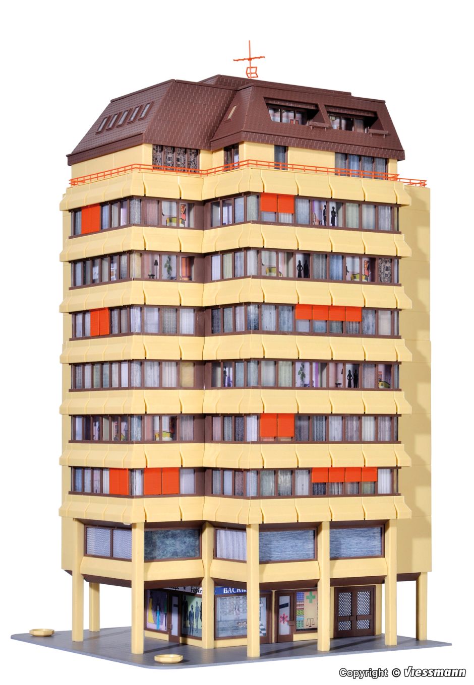 H0-Hochhaus mit LED-Beleuchtung