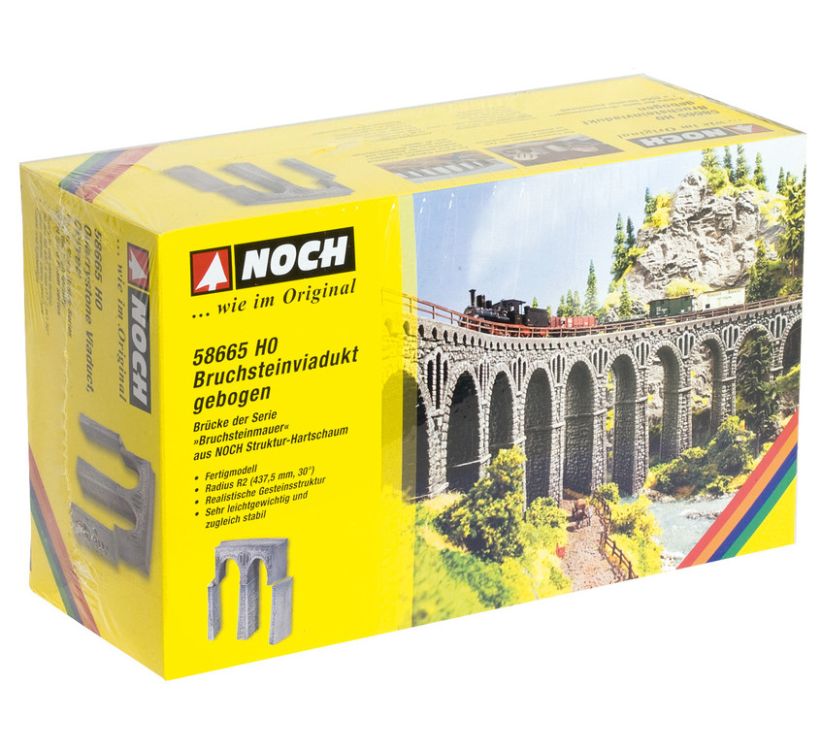 H0-Bruchsteinviadukt gebogen