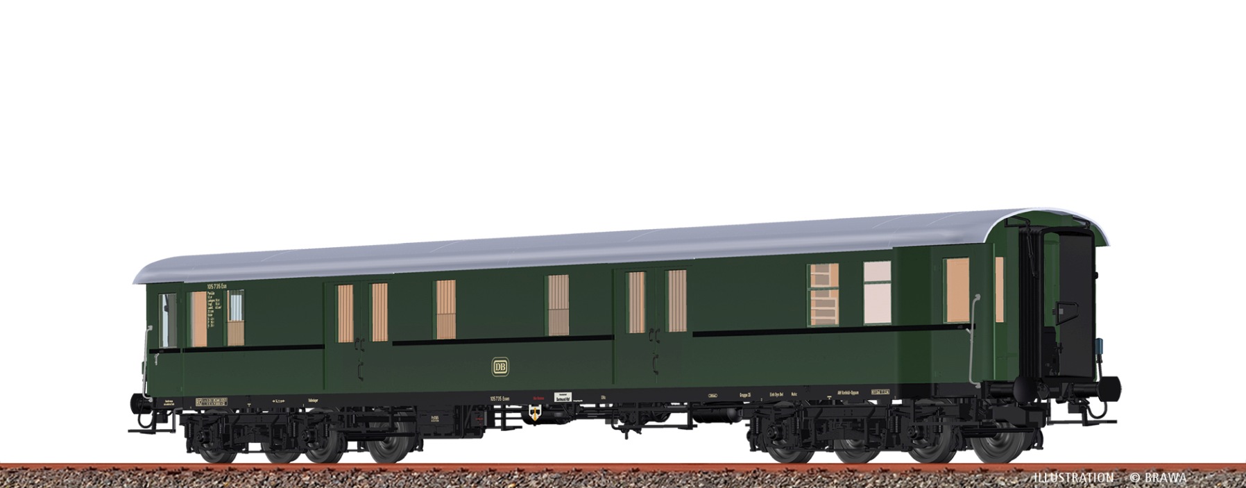 DC-Packwagen Pw4ü-37/52 DB Ep.III ,LED
