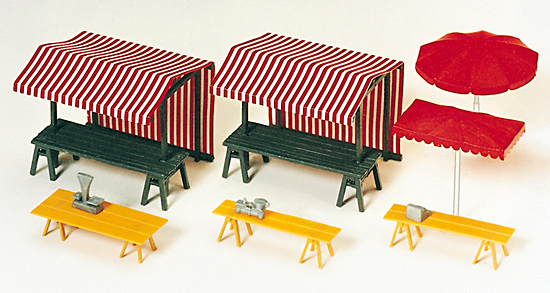 Marktstände, Marktschirme