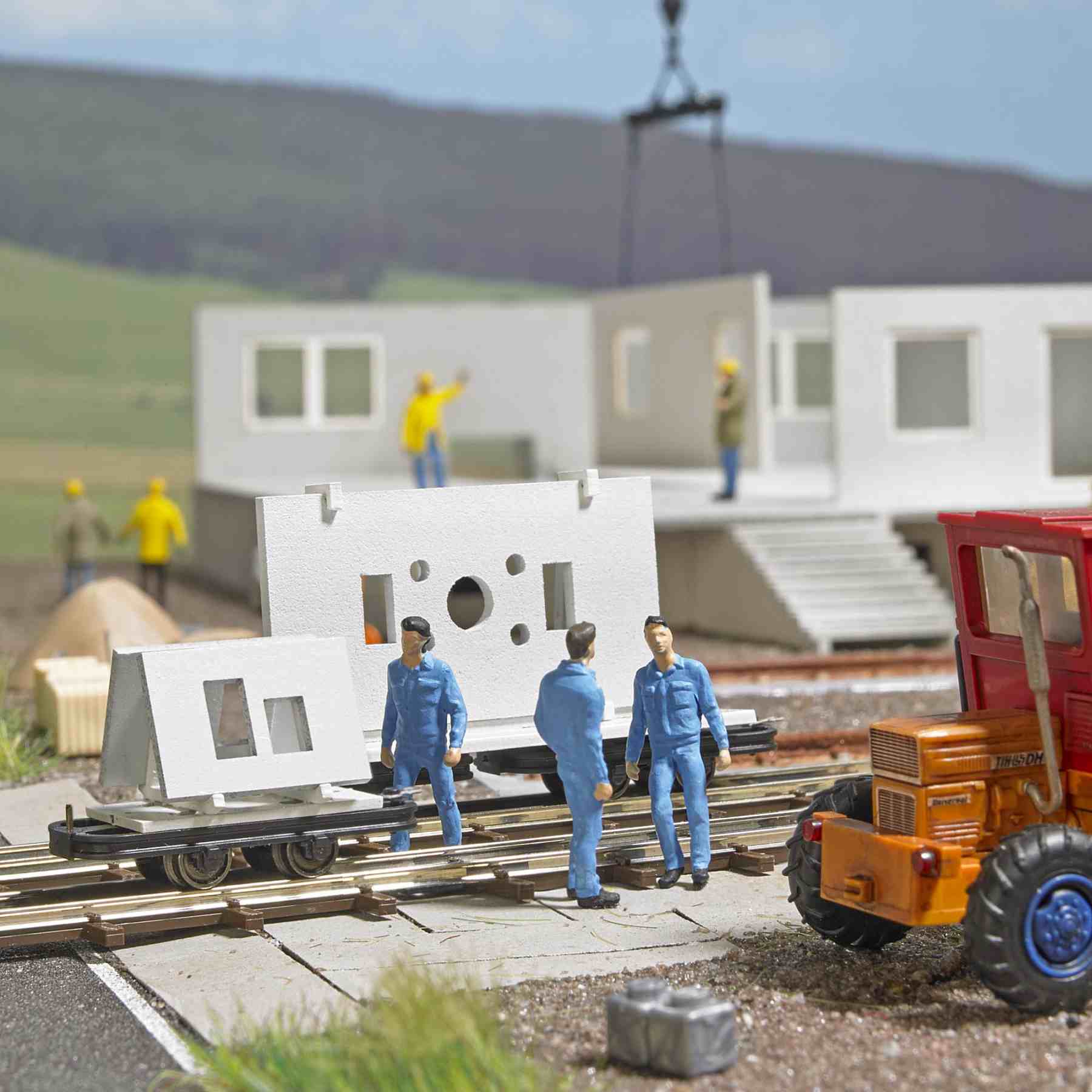 H0f-Drehgestellwagen mit Betonelement
