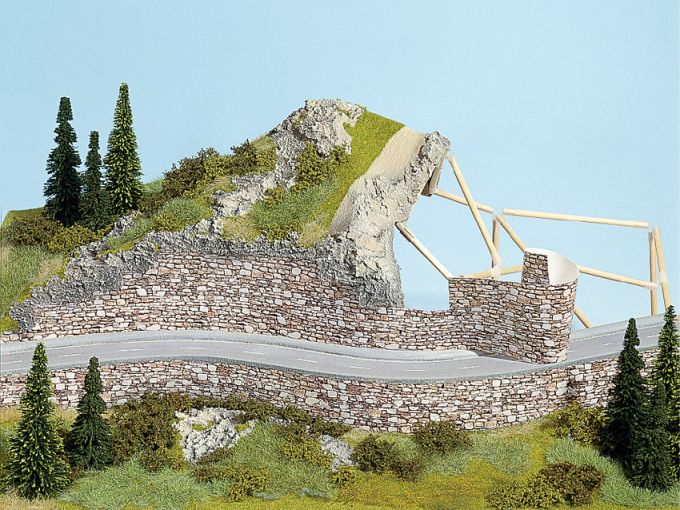H0/TT-Mauerplatte,Ziegelstein,extra lang