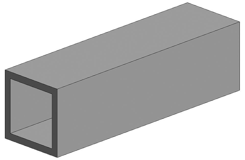 Quadratrohr, 35 cm lang, 9,5 mm Kantenl.