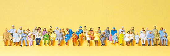 H0-Sitzende Personen 48 Figuren