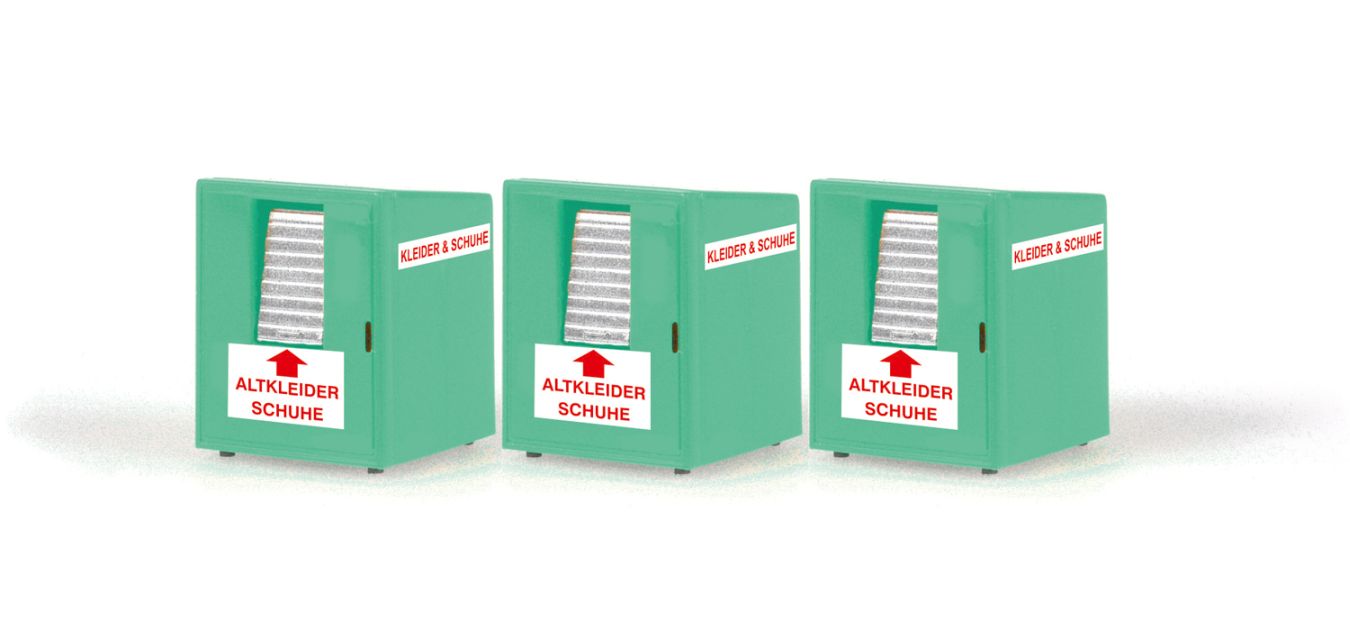 1:87-Altkleidercontainer 3 Stück