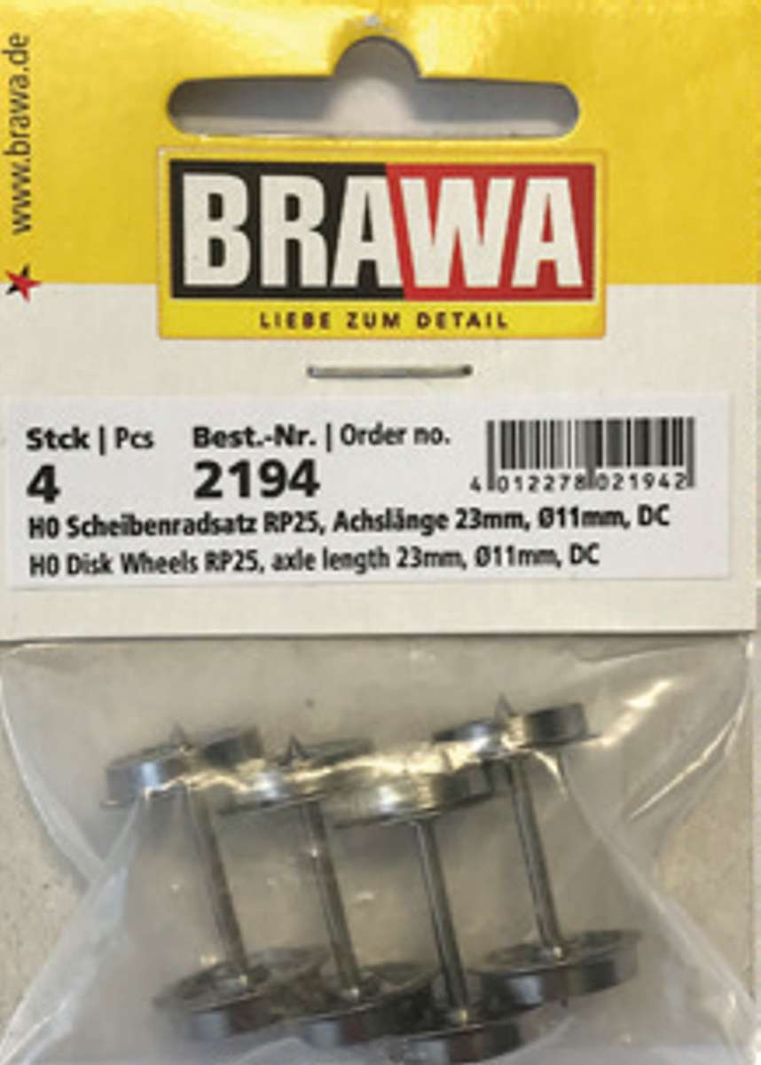 H0-Scheibenradsatz RP25, Spitzlagerung