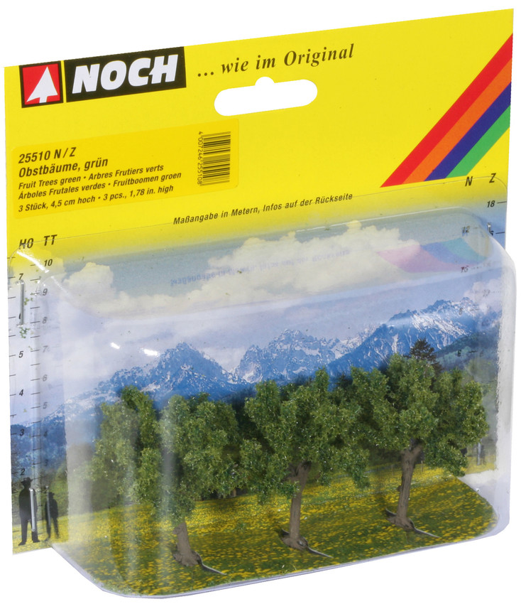 N/Z-3 Obstbäume grün,  4,5 cm hoch