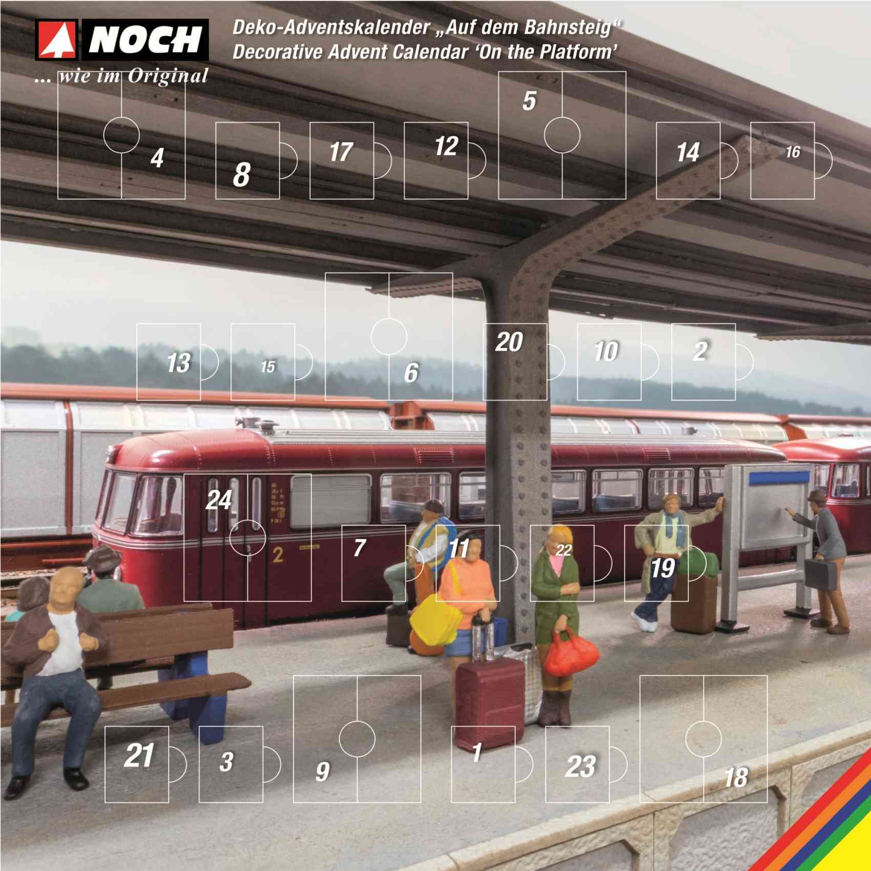 Deko-Adventskalender, Auf dem Bahnsteig