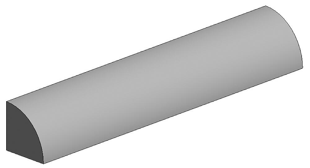 Viertelrundstange, 35 cm lang,Durchm.2,5