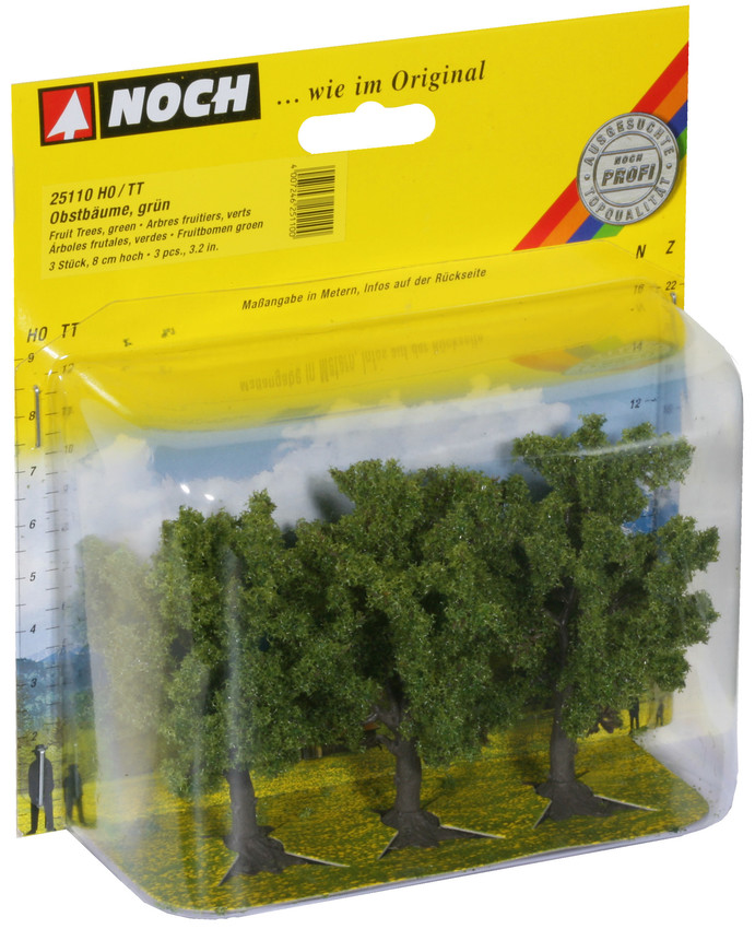 H0/TT-3 Obstbäume grün, 8 cm hoch