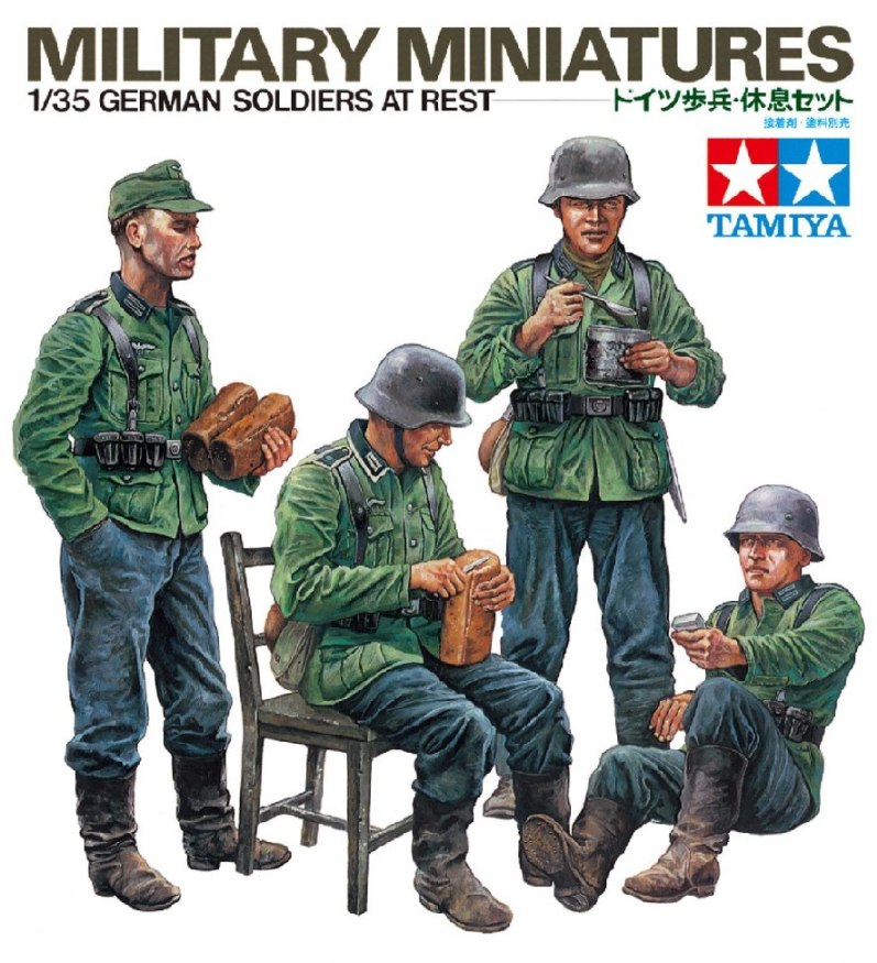 1:35 WWII Fig.-Set Dt. Soldaten in Ruhe