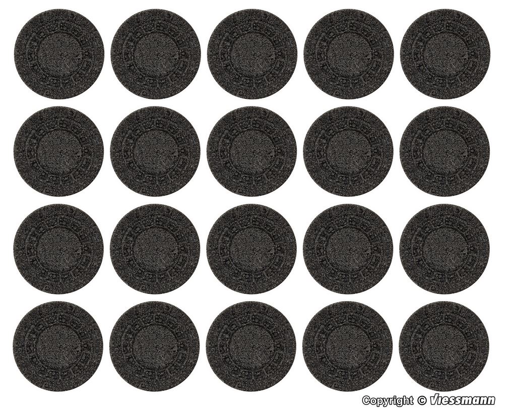 H0-Set Gullideckel aus Steinkunst, 20 St