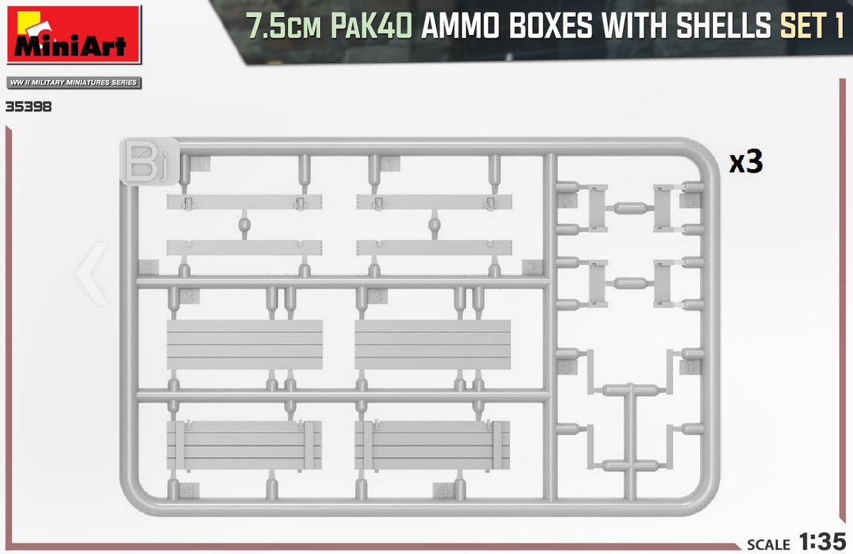 1:35 Dt. 7,5cm PaK40 Munition