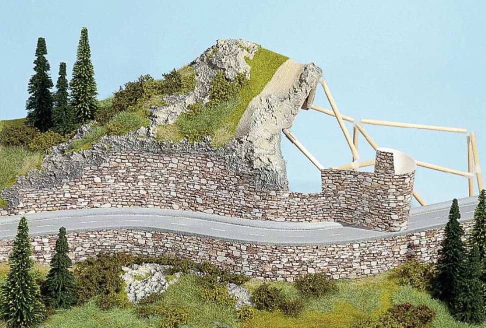 H0/TT-Mauerplatte Basalt, 32x15 cm