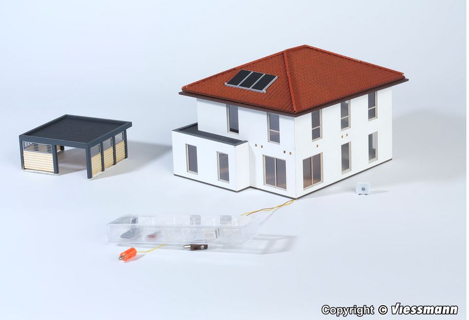 H0-Kubushaus Mia mit Carport