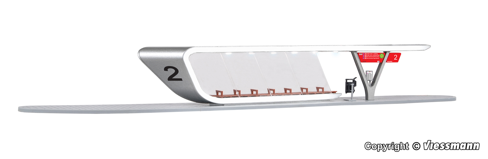 H0-Bushaltestation inkl. LED-Beleuchtung