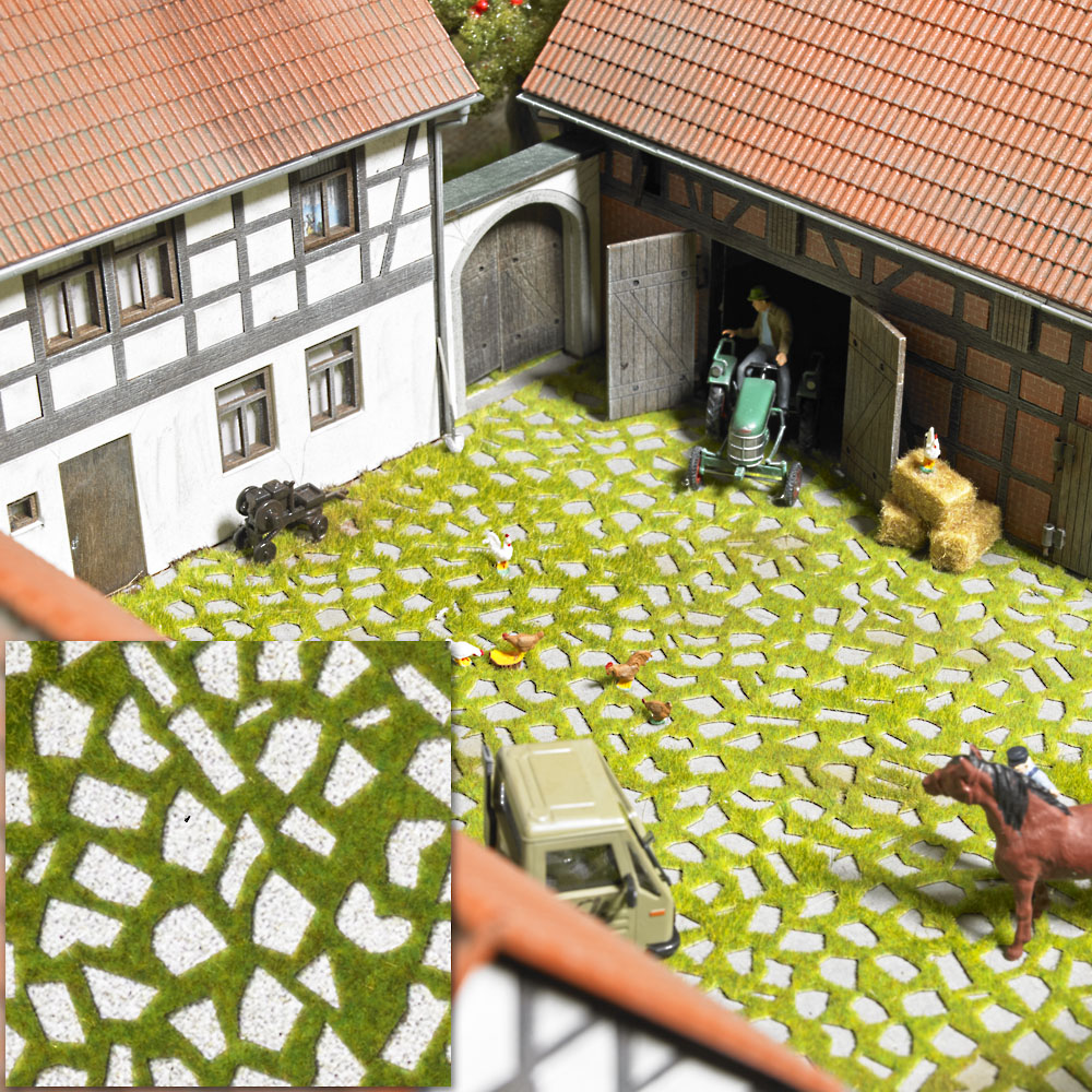 H0-3-D-Dekorplatte »Rasensteine«