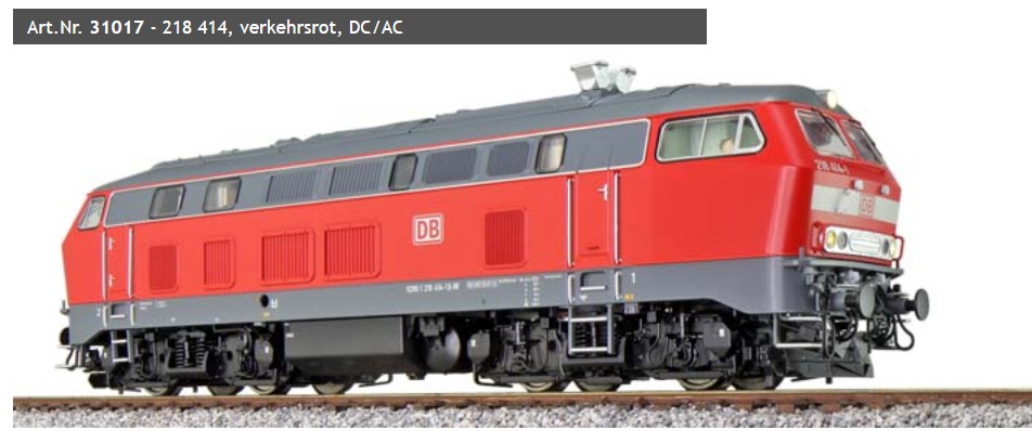 Diesellok, H0, 218 414 DB, verkehrsrot