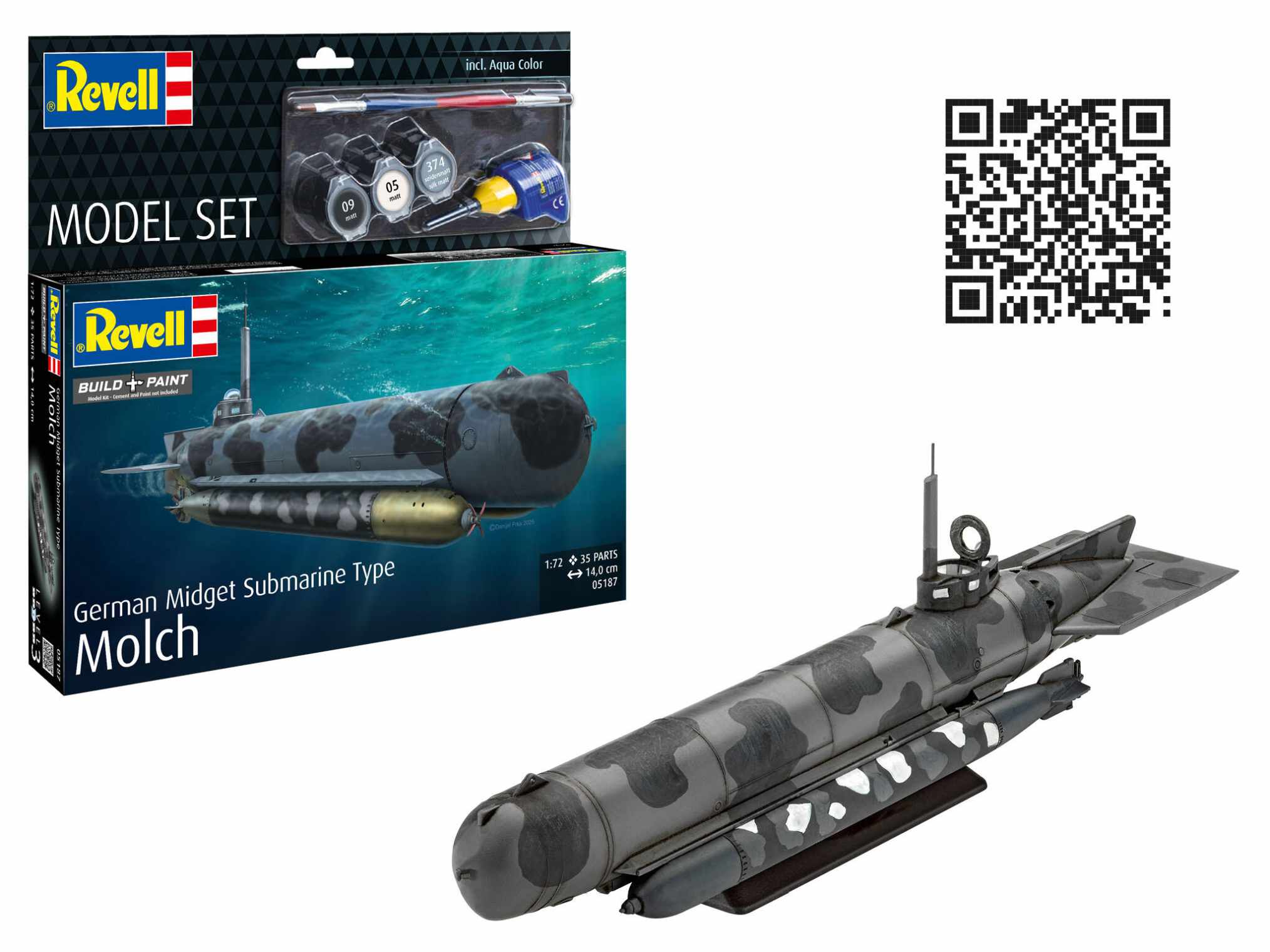 1:72-Model Set German Midget Submarine