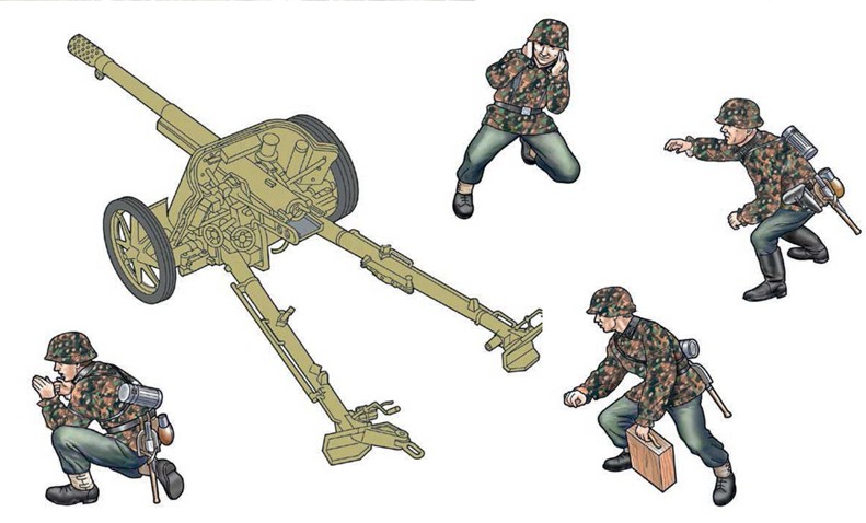 1:35 Pak 97/38 Pz-Abwehrkanone mit crew