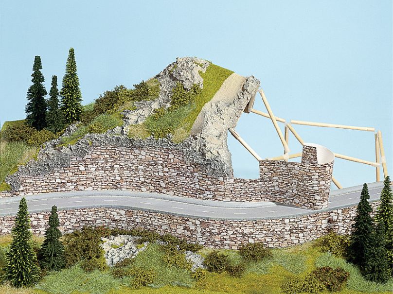 H0/TT-Mauerplatte Granit, extra lang