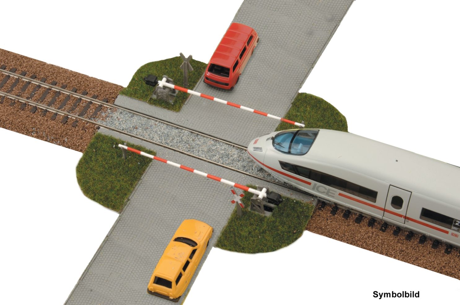 Bahnübergang mit Schranke