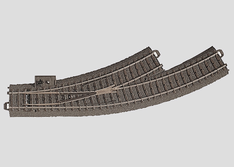 Bogenweiche links, R1, 30°