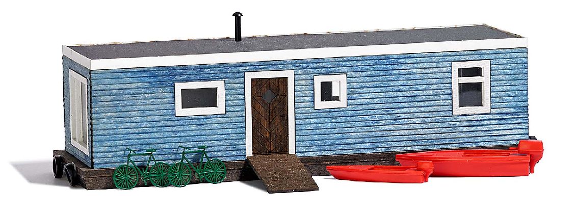 H0-Hausboot blau