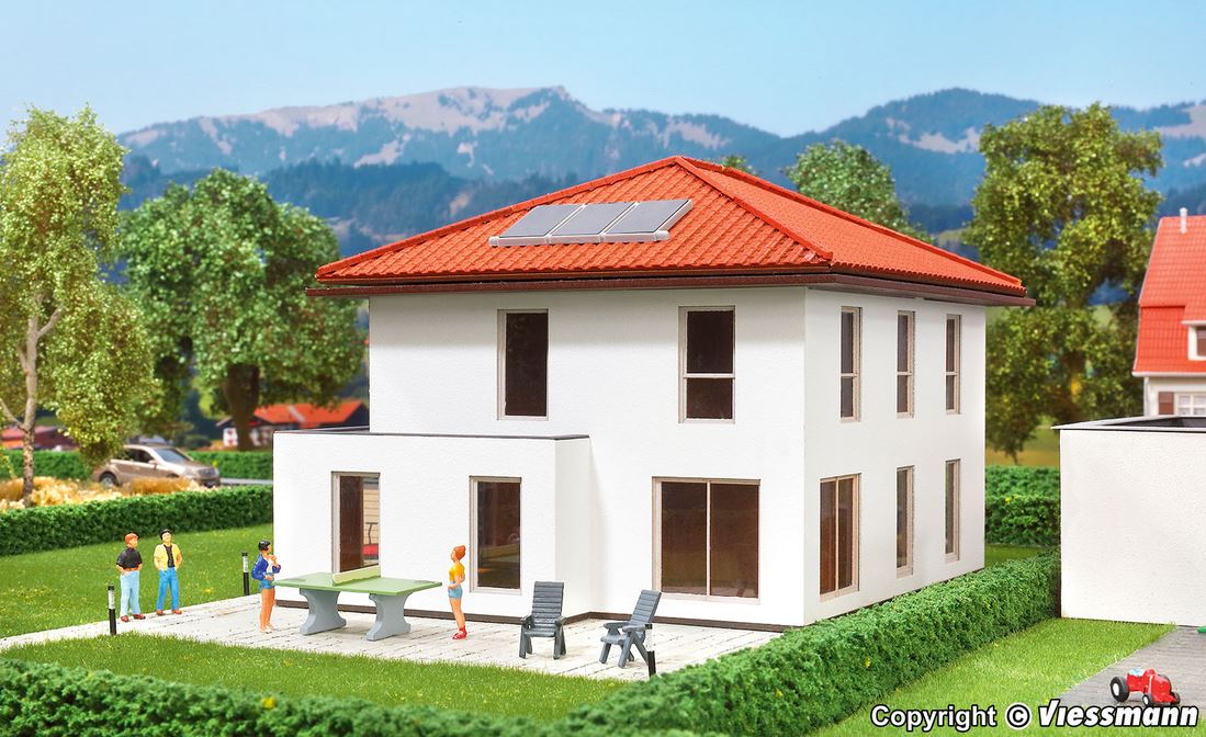 H0-Kubushaus Mia mit Carport