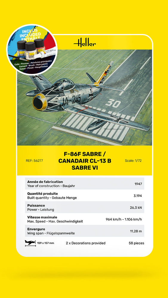 STARTER KIT F-86F SABRE / Canadair CL-13