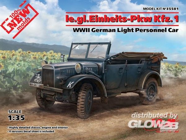 1:35-Ie.gl.PKW Kfz.1, WWII German Car