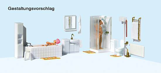 Ehepaar im Bad. Badezimmereinrichtung