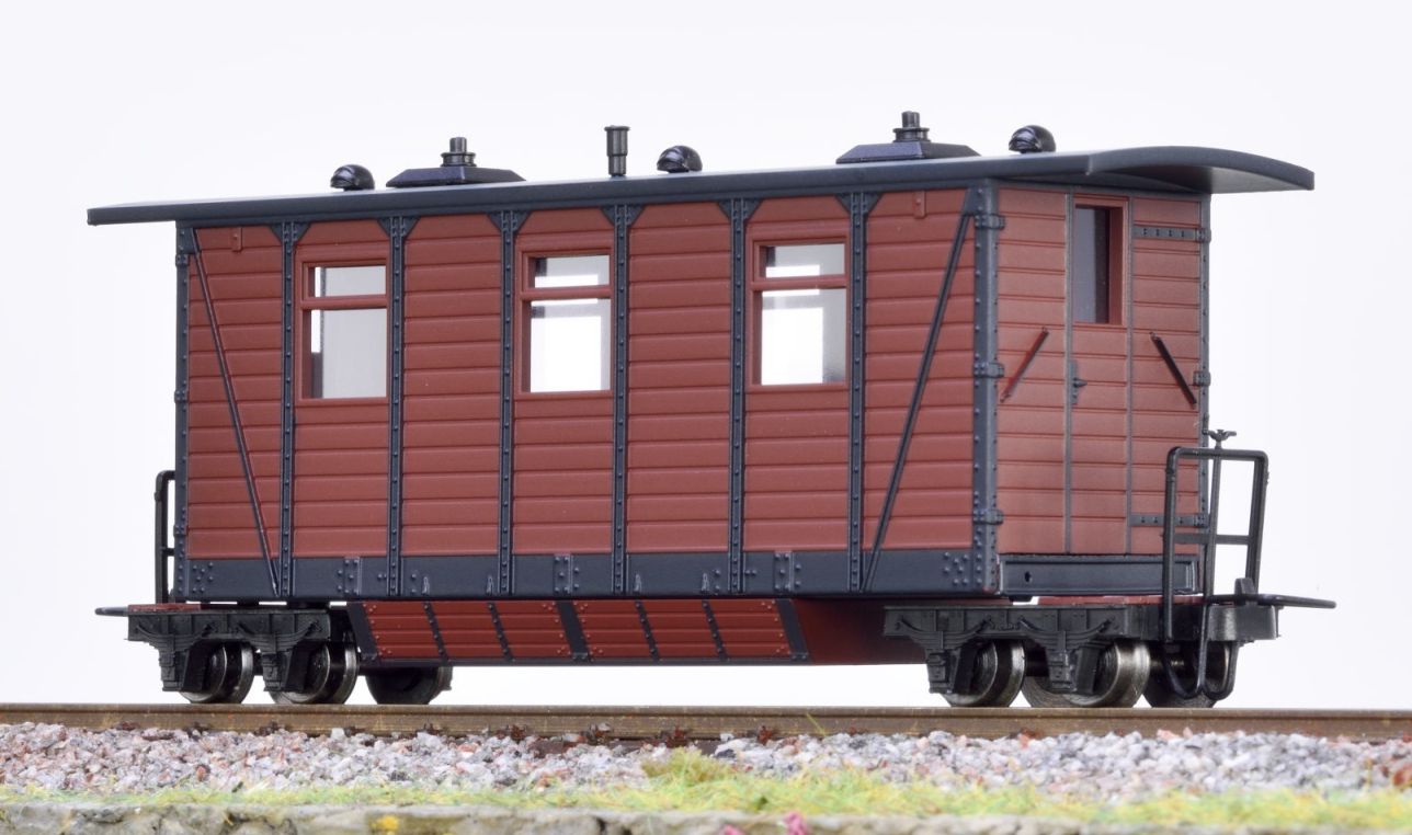 H0e-Personenwagen mit Stauraum braun