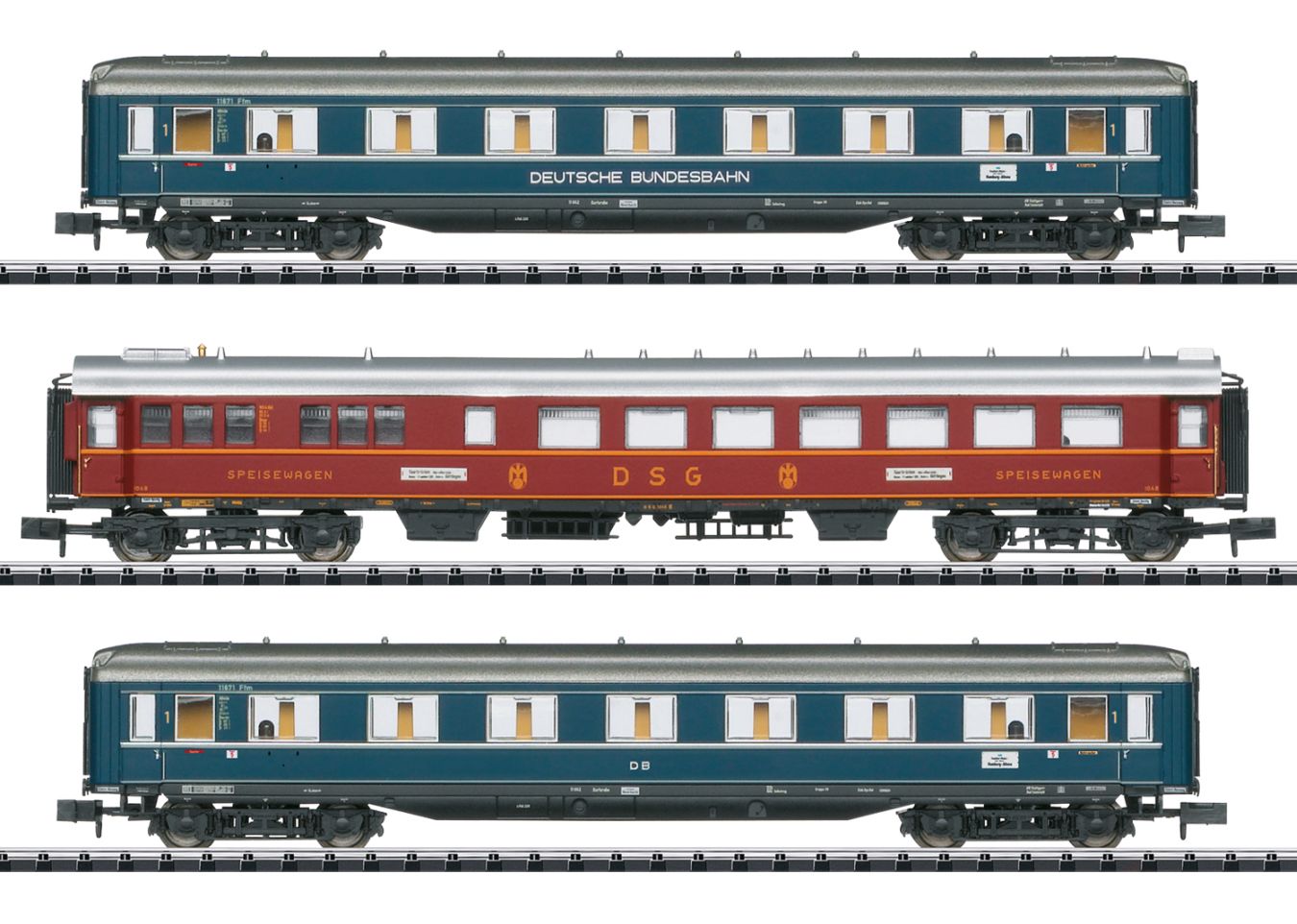3tlg. Personenwagen-Set F-Zug F 41, DB