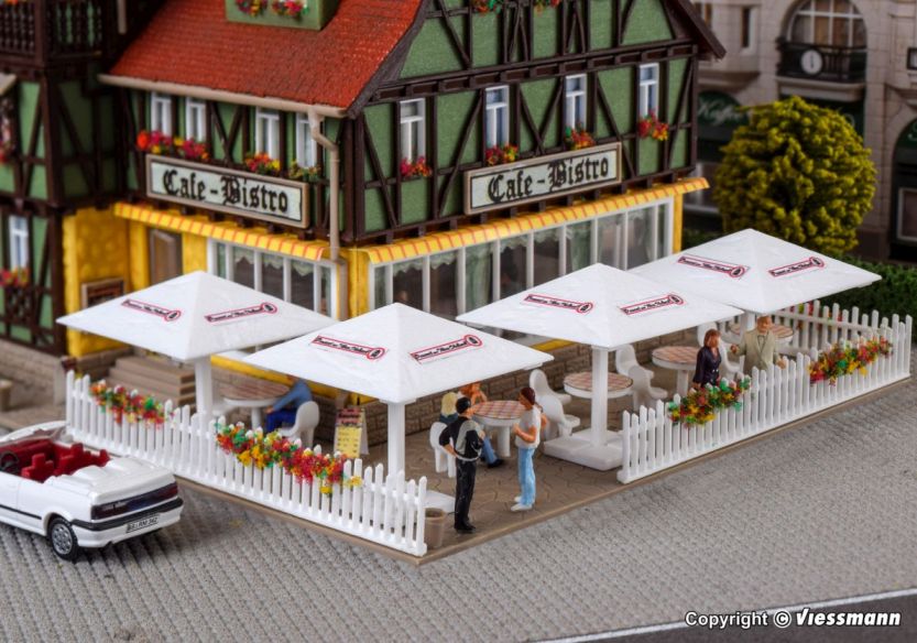 H0-Biergarten-Schirme, 4 Stück