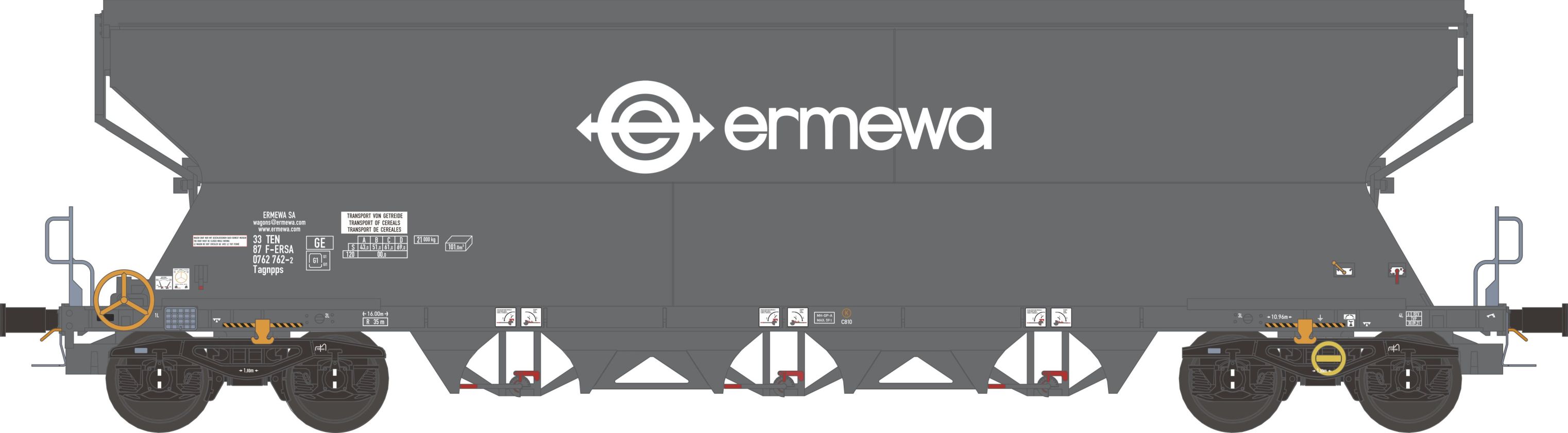 Getreidewagen Tagnpps 101m³, ERMEWA