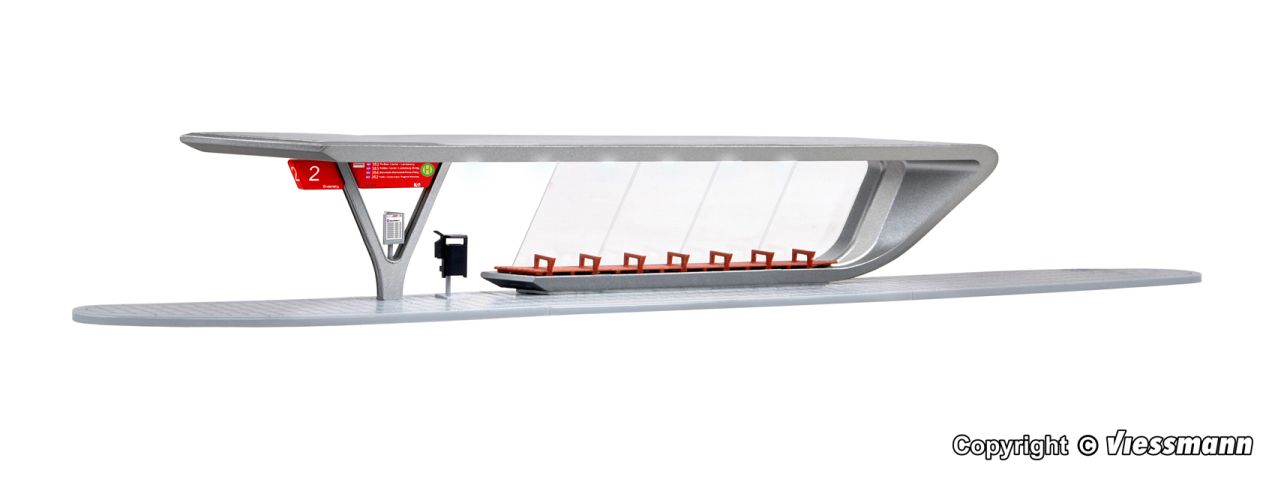 H0-Bushaltestation inkl. LED-Beleuchtung