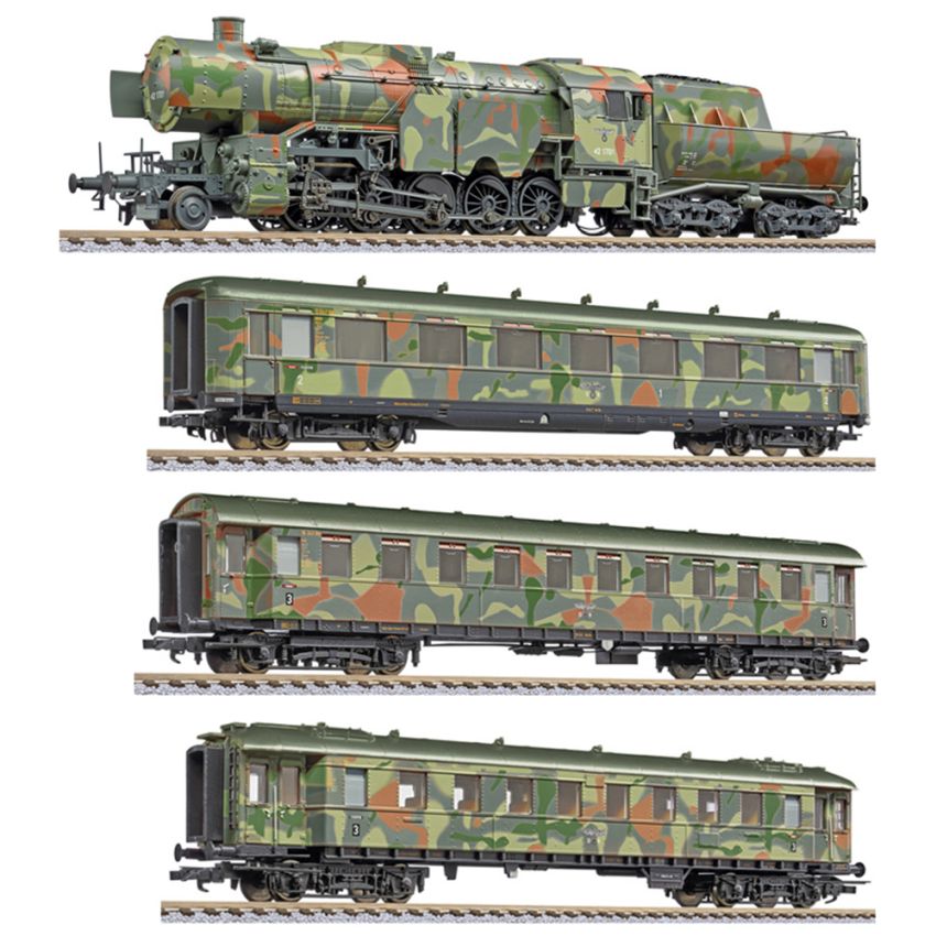 4-tlg. Set  BR 42 mit Truppentransport